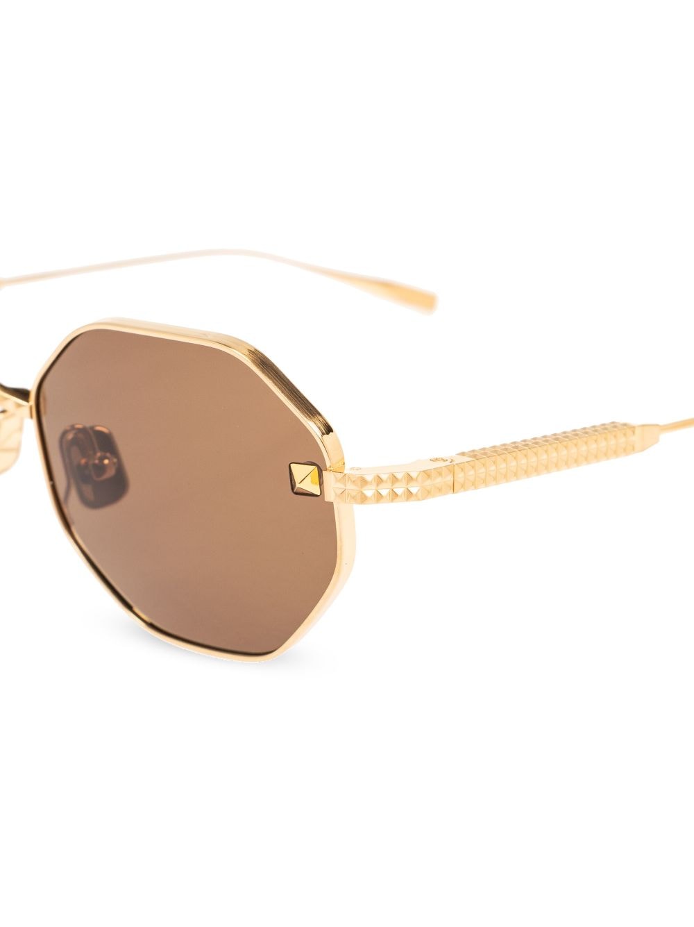 Valentino Eyewear Rockstud zonnebril met achthoekig montuur - Goud