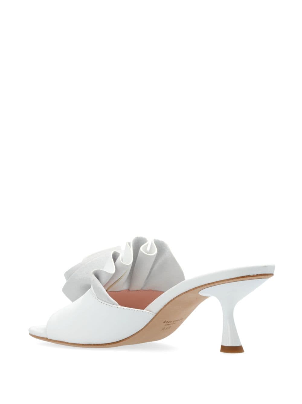 Shop Kate Spade Flourish 75mm Leather Mules In White