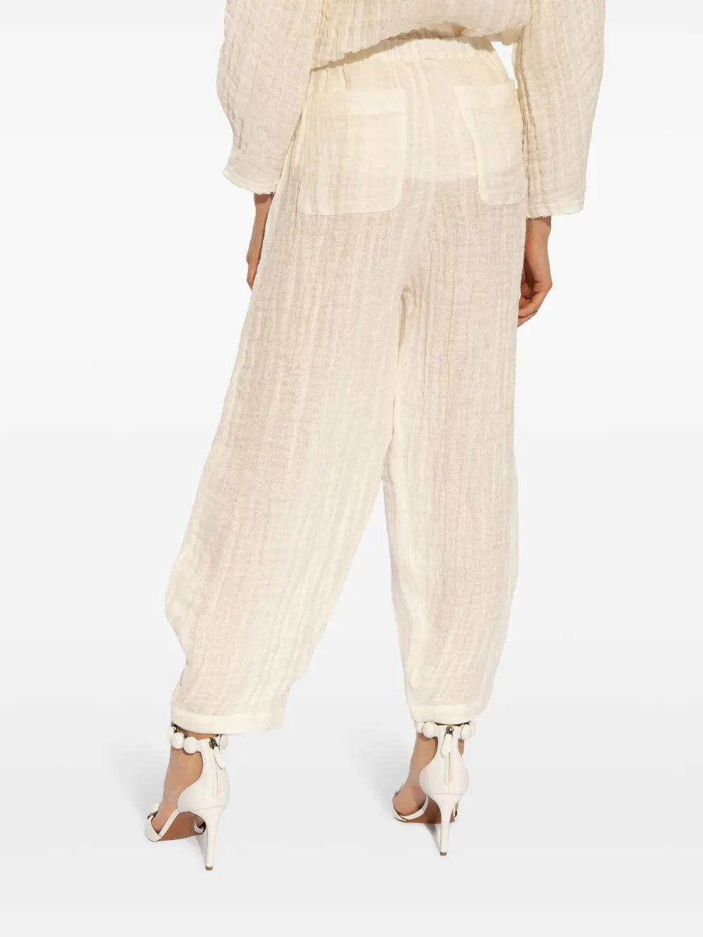 Shop By Malene Birger Linen Tapered Trousers In Neutrals