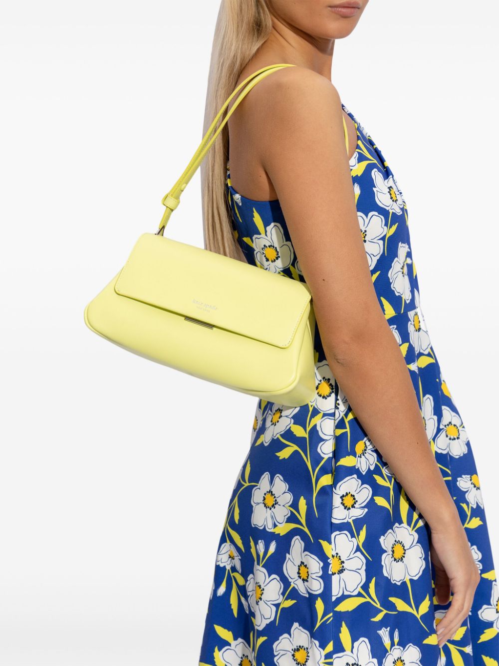 Shop Kate Spade Grace Leather Shoulder Bag In Yellow