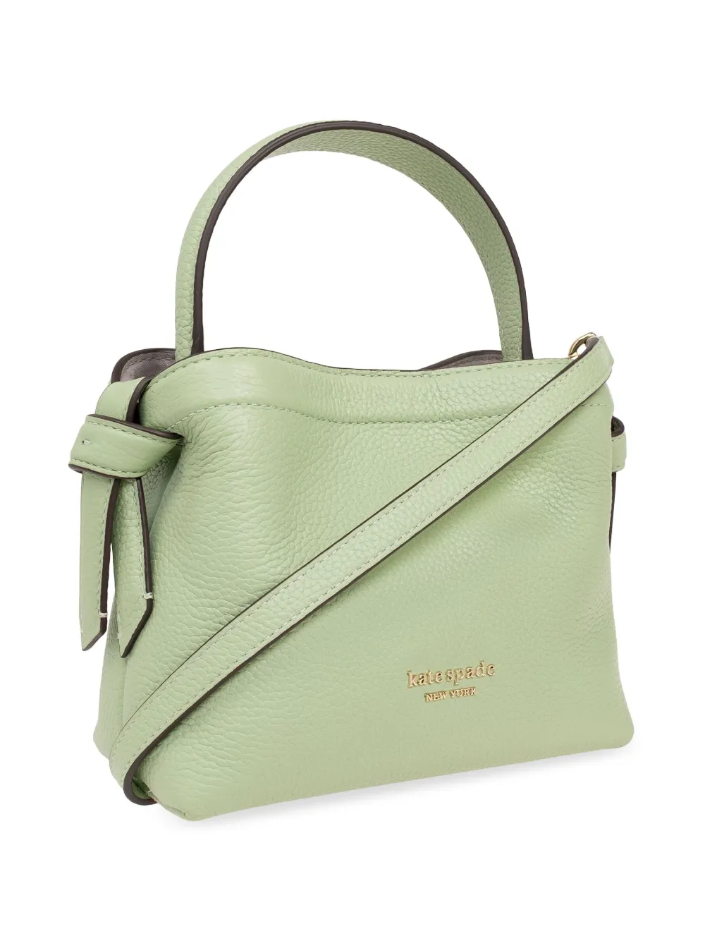 Shop Kate Spade Mini Knott Leather Tote Bag In Green