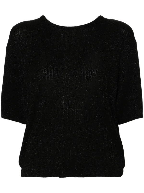 Jacob Cohën Twisted Ribbed-knit T-shirt in Black