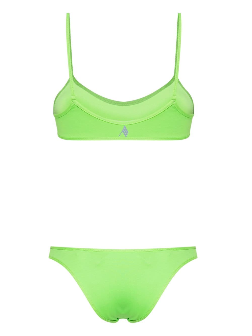 Shop Attico Rubberised-logo Bikini In Green