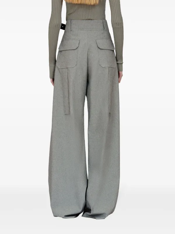 パンツ FERRAGAMO Palazzo Silk pants Gathered satin wide-leg pajama pants in black - Ferragamo