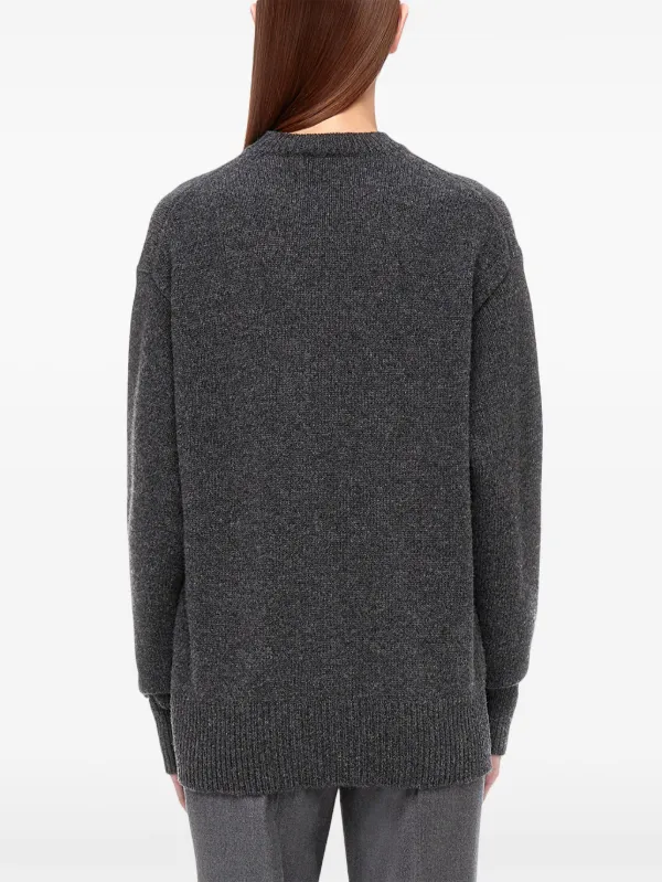 【送料&関税込】Ferragamo Graphite Virgin Wool Sweater Ferragamo Virgin Wool Crew Neck Sweater | Grey | FARFETCH LB