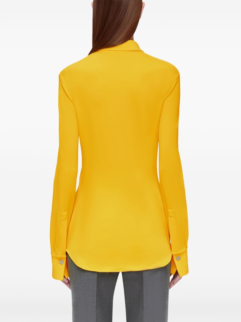 Shop Ferragamo Long-sleeve Jersey Shirt In Yellow