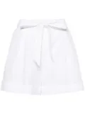 PINKO pleated turn-up shorts - White