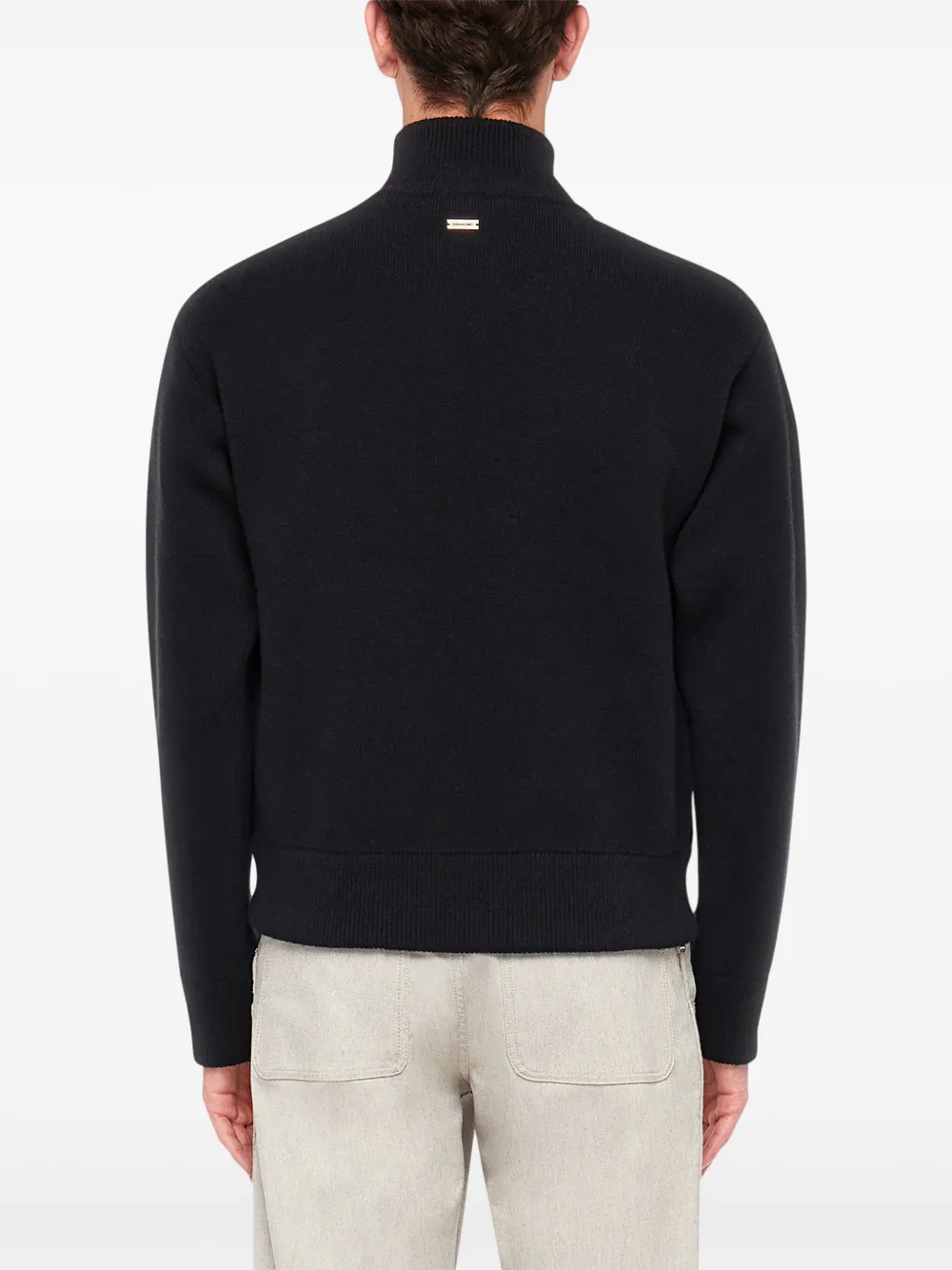 Ferragamo Jack met leren vlakken Zwart