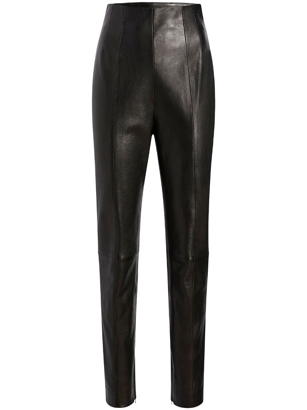 leather tapered trousers