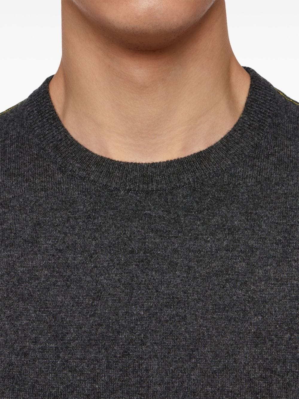 Shop Ferragamo Charcoal Cashmere Crew Neck Sweater In Grey