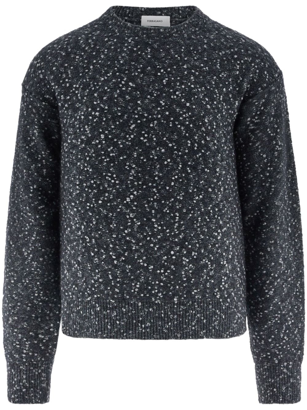 Ferragamo Charcoal Grey Boucle Sweater In Gray