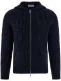 Ferragamo hooded wool cardigan - Blue