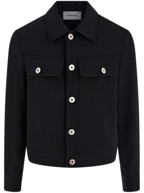 Ferragamo logo-engraved wool-cotton jacket 