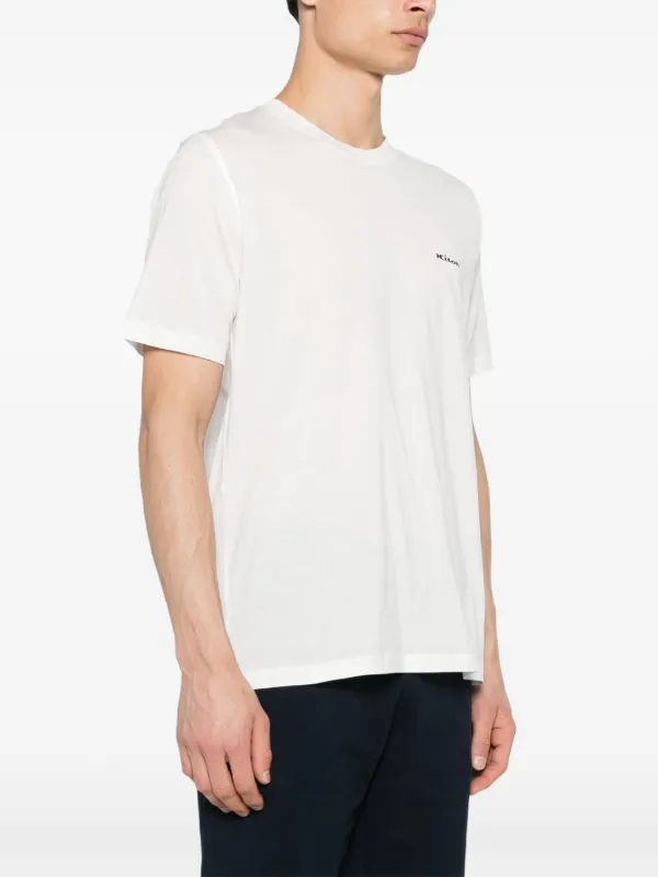 Kiton embroidered-logo Cotton T-shirt | White | FARFETCH