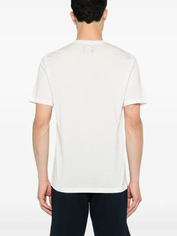 Kiton embroidered-logo Cotton T-shirt | White | FARFETCH