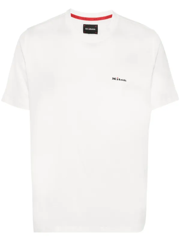 Tシャツ・カットソー Kiton SS25 Cotton T-shirt with logo (UMK0717HE30005 WHITE) 23650547_53682413_600.jpg