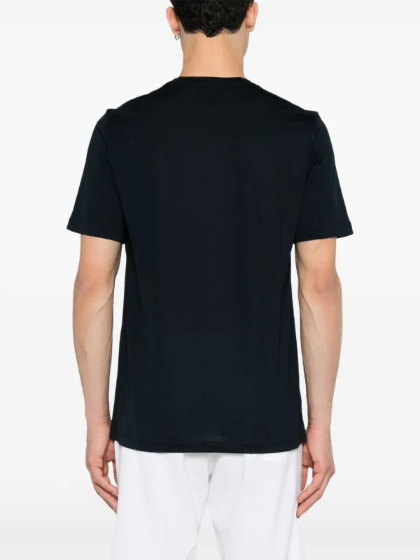 Kiton logo-embroidered Cotton T-shirt | Blue | FARFETCH