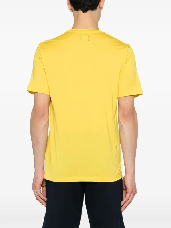 Kiton embroidered-logo Cotton T-shirt | Yellow | FARFETCH BH