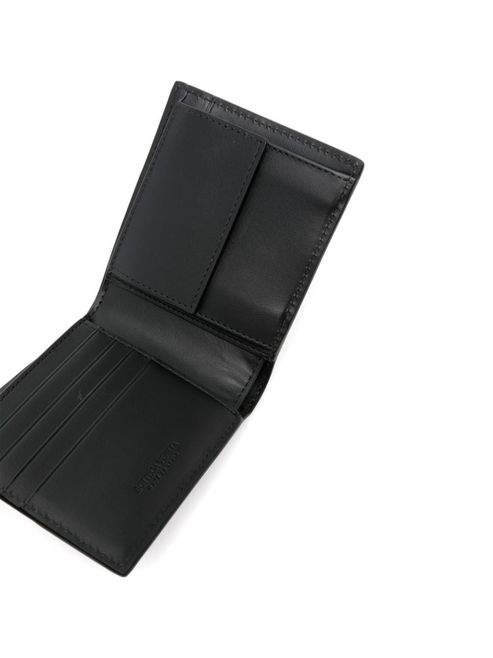 Shop Bottega Veneta Intrecciato Bi-fold Leather Wallet In Black