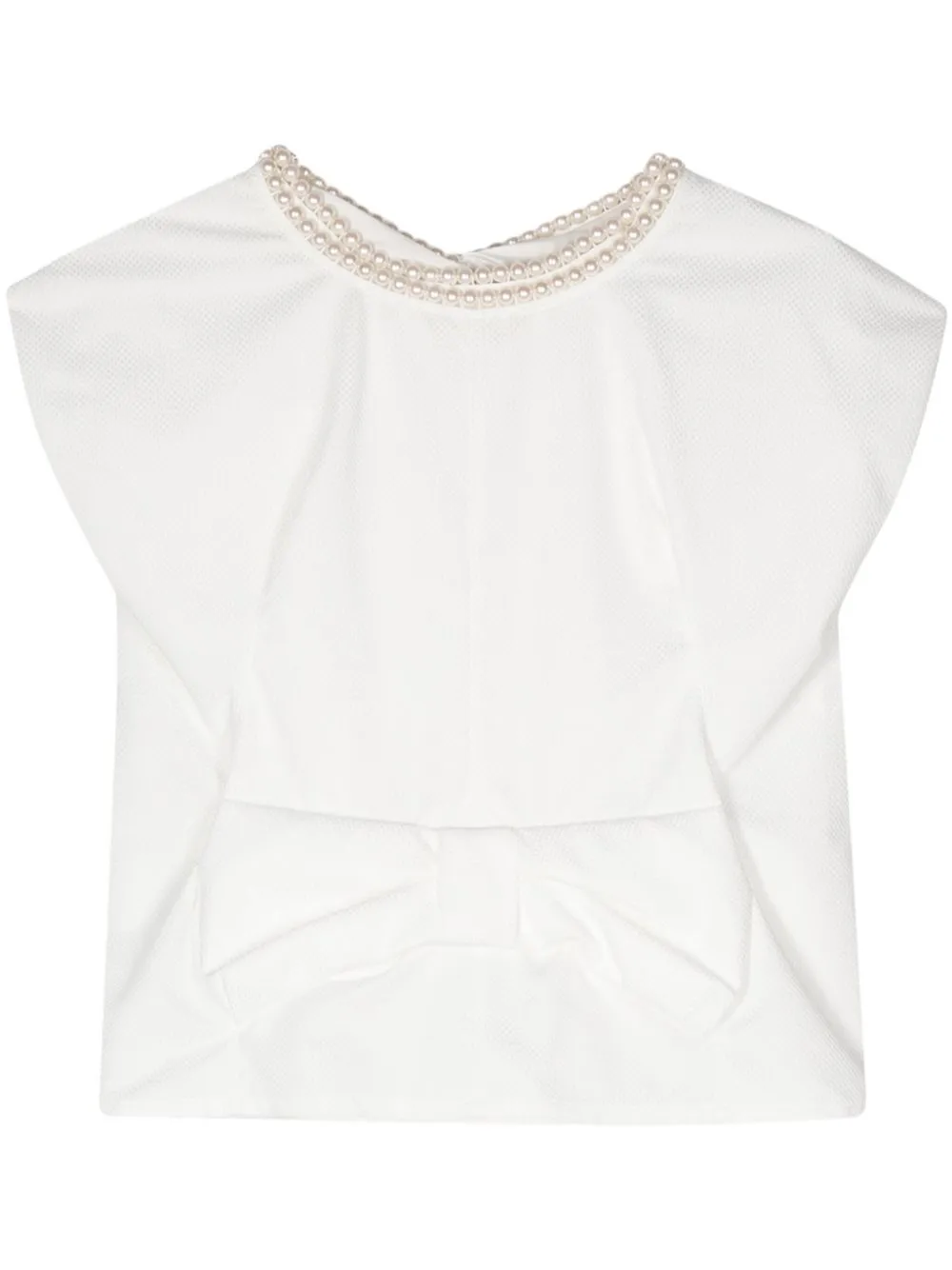 Junya Watanabe Bow-detail Sleeveless Top In White