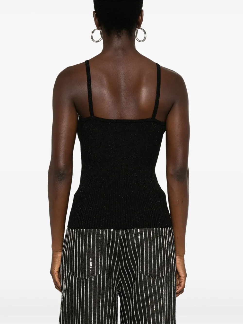P.a.r.o.s.h Ribbed-knit Top In Black