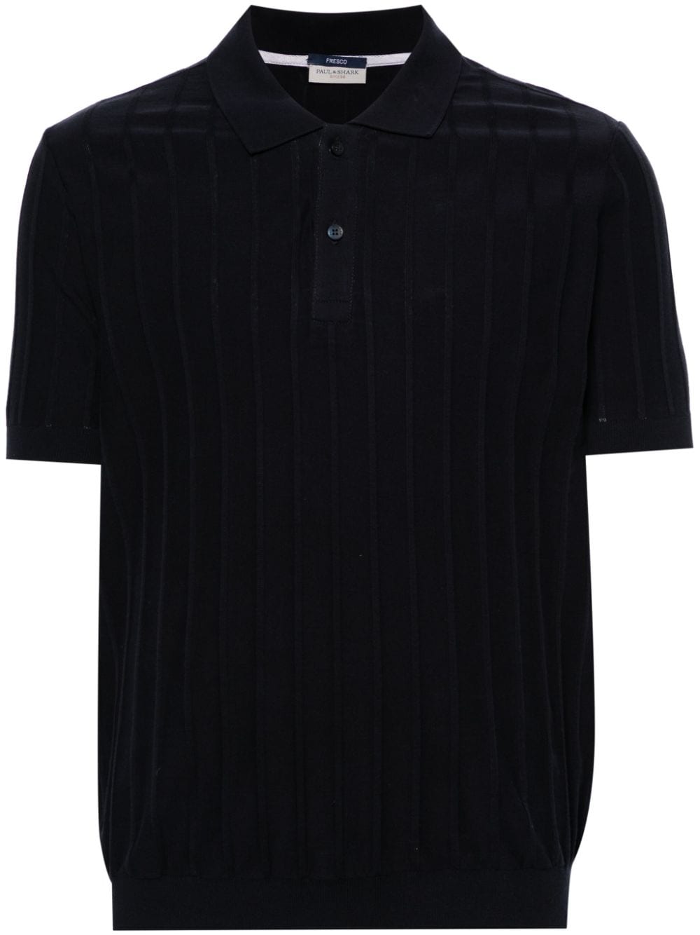 Paul & Shark Ribbed Fine-knit Polo Shirt In Black