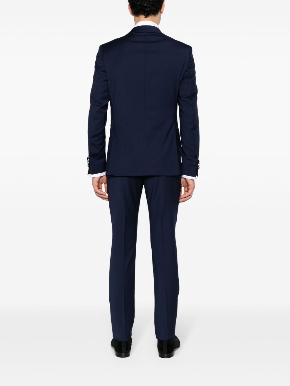 Shop Manuel Ritz Three-piece Single-breasted Suit In Blue