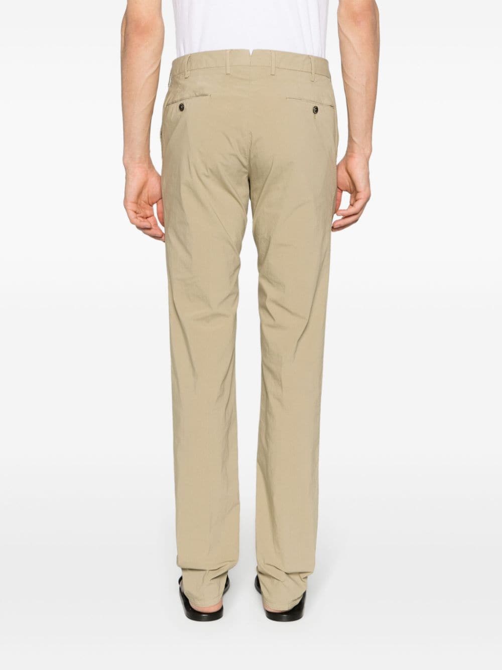 Shop Pt Torino Mid-rise Slim-fit Trousers In Neutrals