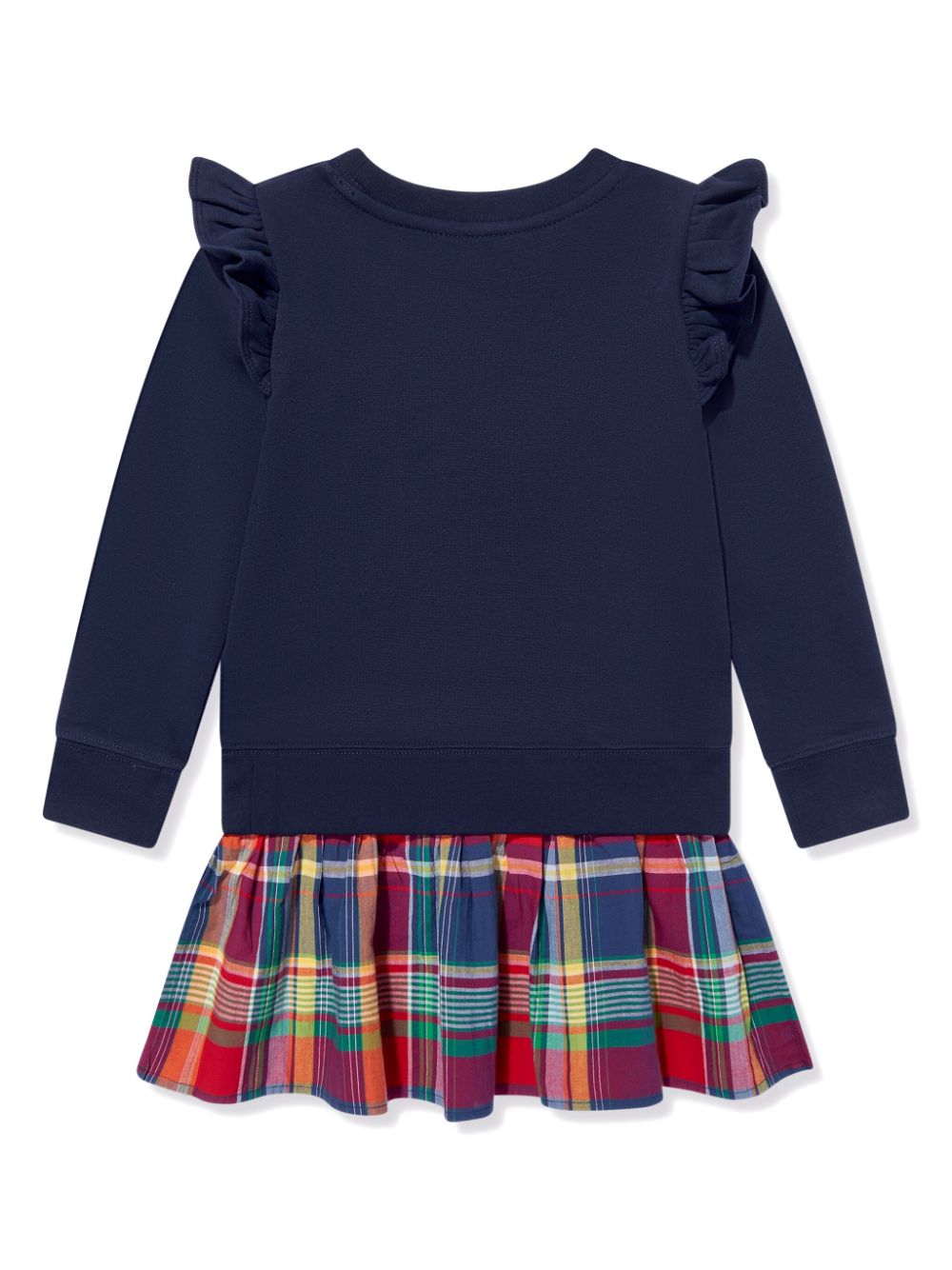 Ralph Lauren Kids Geplooide gebreide jurk Blauw