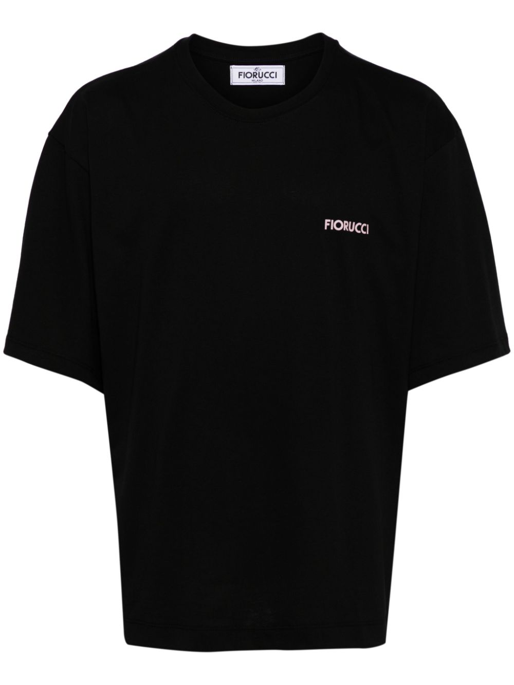 Shop Fiorucci Logo-print Cotton T-shirt In Black