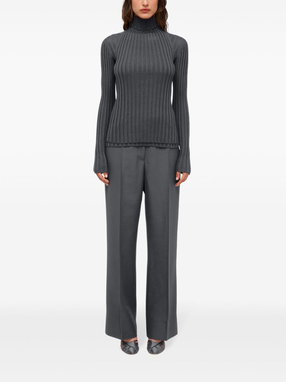 Ferragamo layered turtleneck jumper - Grey