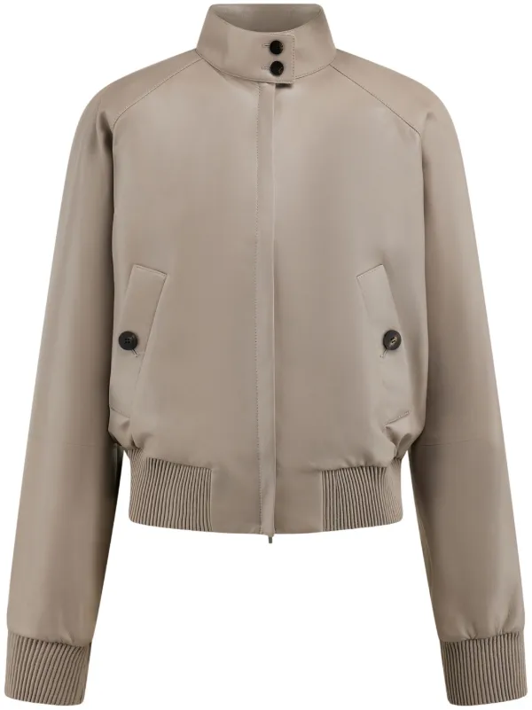 Ferragamo Cropped Nappa Bomber Jacket Grey FARFETCH GR - Main Image