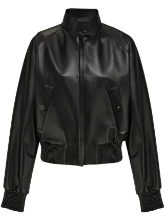 Ferragamo Cropped nappa leather Bomber Jacket Black FARFETCH