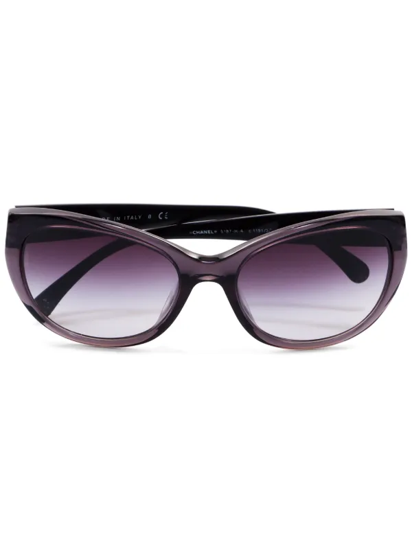 CHANEL シャネル sunglasses coco camellia y2k CHANEL Pre-Owned 2000s Camellia Cat eye-frame Sunglasses