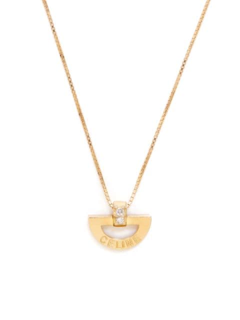 Céline Pre-Owned 18kt yellow gold diamond pendant necklace