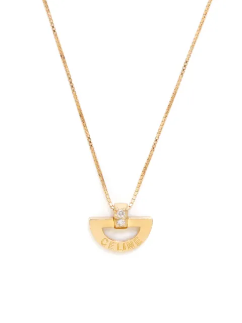 Céline Pre-Owned 18kt yellow gold diamond pendant necklace