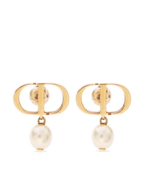 Christian Dior Pre-Owned 2000s CD faux-pearl stud earrings