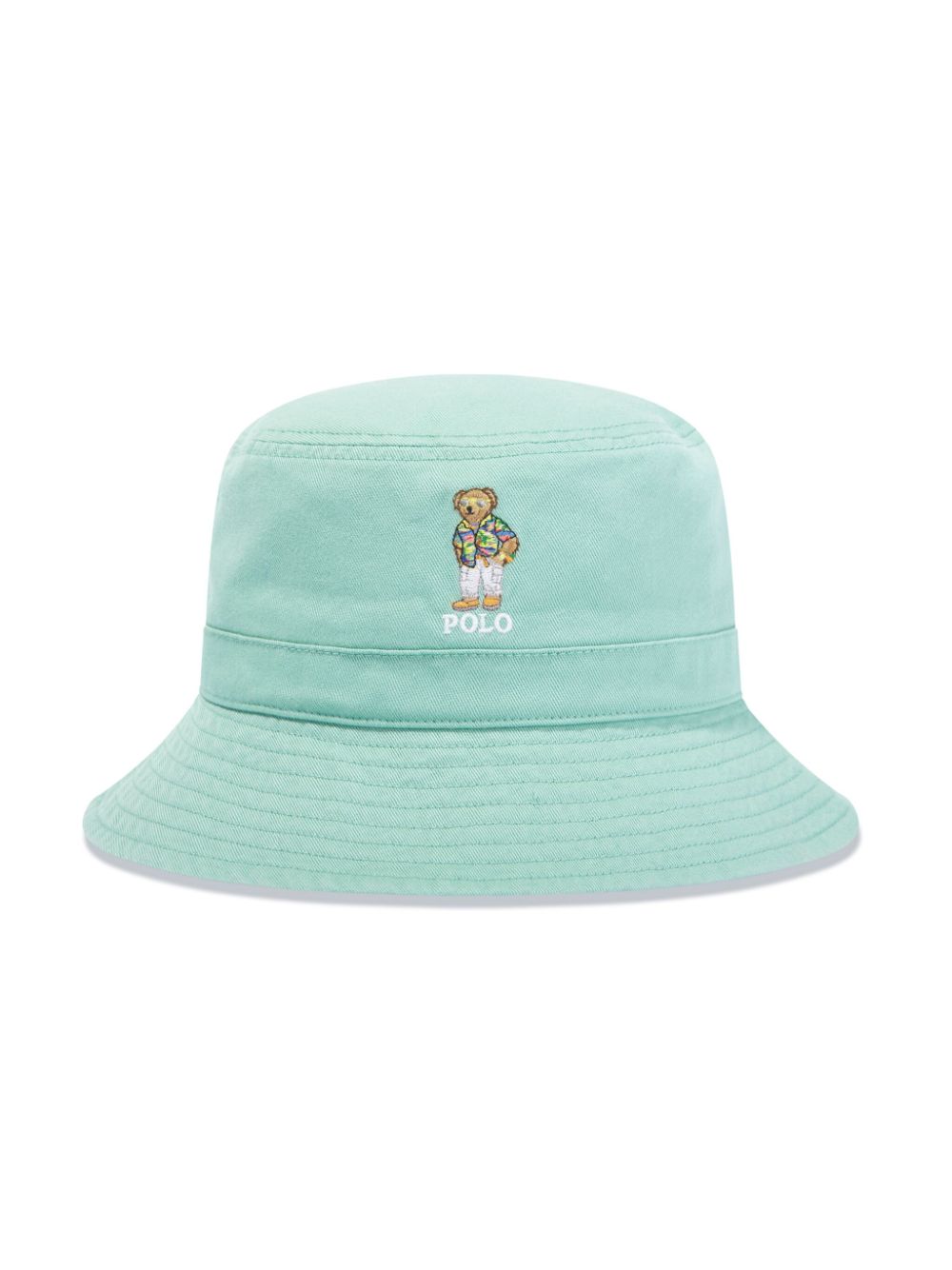 Ralph Lauren Kids' Embroidered Cotton Bucket Hat In Green