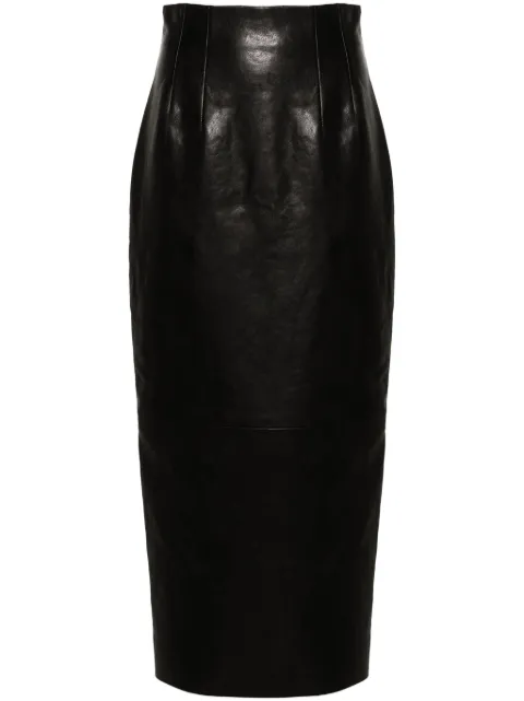 KHAITE The Loxley leather pencil skirt 