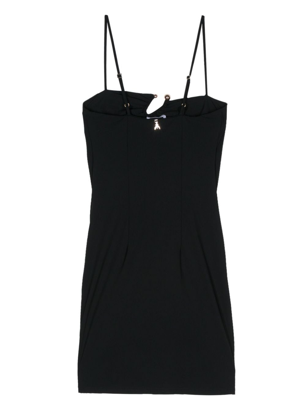 Shop Patrizia Pepe Metallic-detail Sleeveless Dress In Black