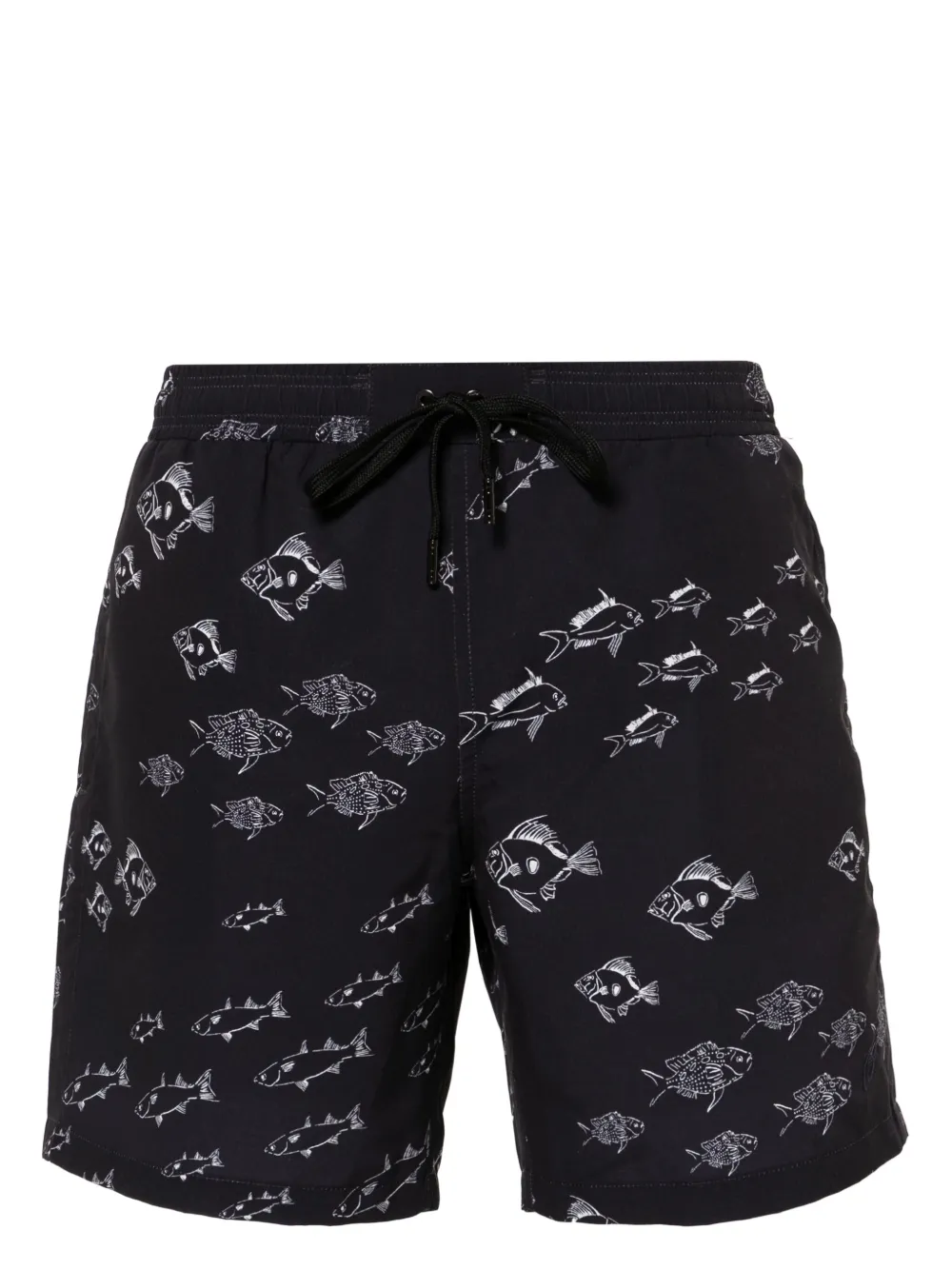 Brioni Fish-print Swim Shorts In Blue