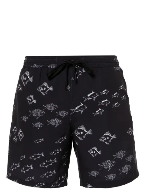 Brioni fish-print swim shorts
