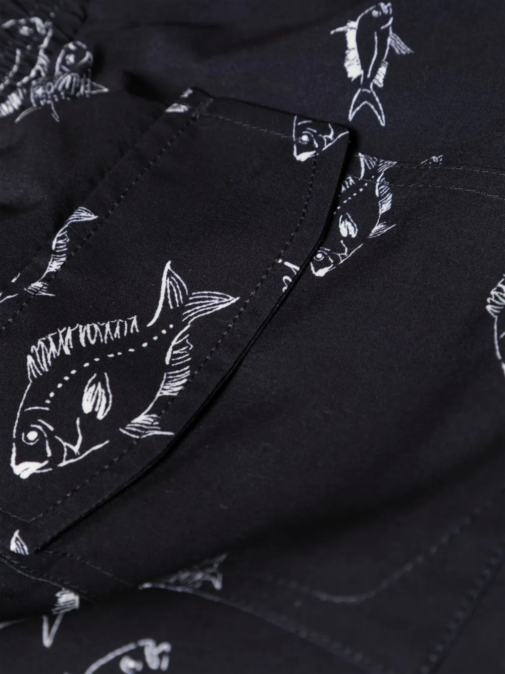 Brioni Fish-print Swim Shorts In Blue