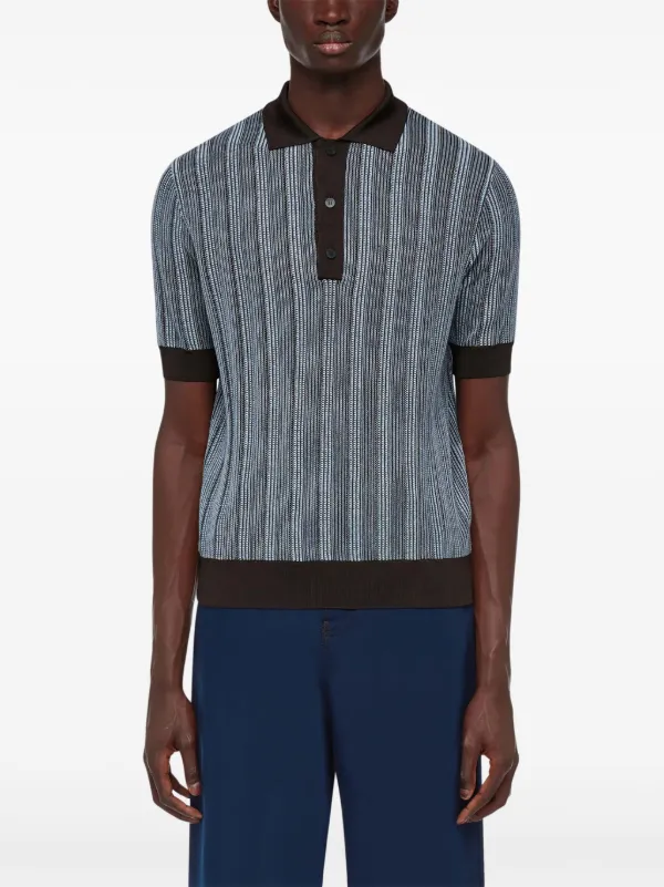 Salvatore Ferragamo ストライプ ポロシャツ XL