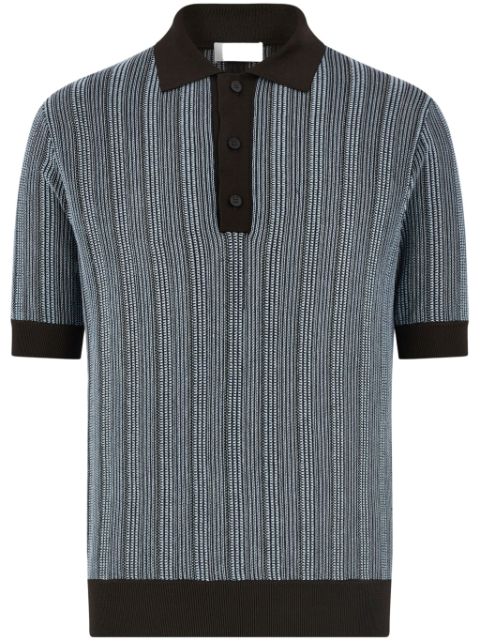 Ferragamo striped intarsia-knit polo shirt