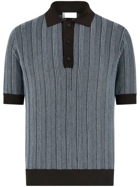 Ferragamo striped intarsia-knit polo shirt