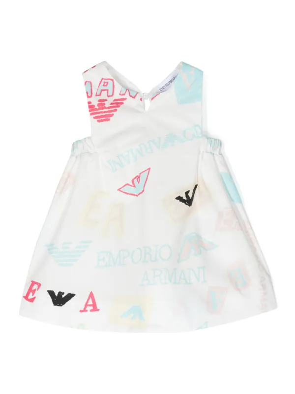 Emporio Armani Kids ロゴ Vネックワンピース - Farfetch