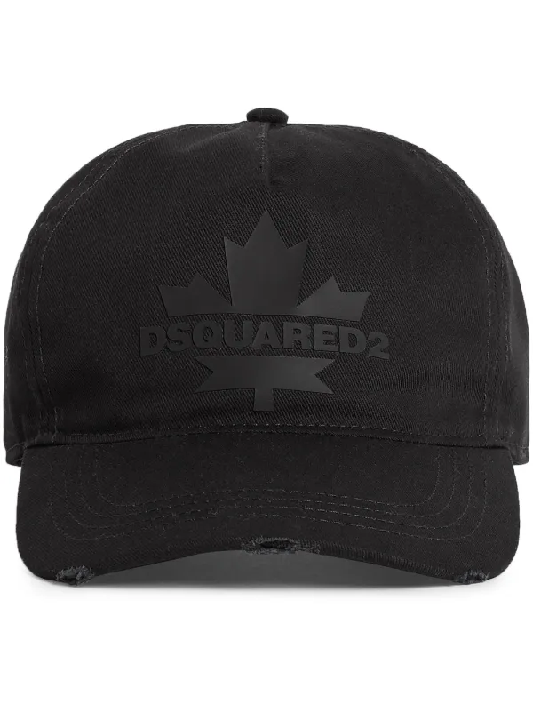 DSQUARED2 Maple leaf applique Baseball Cap Black FARFETCH AO