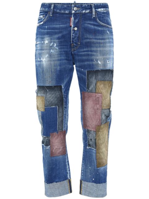 DSQUARED2 distressed-effect patchwork jeans