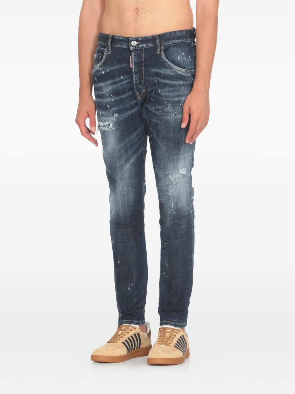 DSQUARED2 Skinny jeans met gerafeld effect Blauw